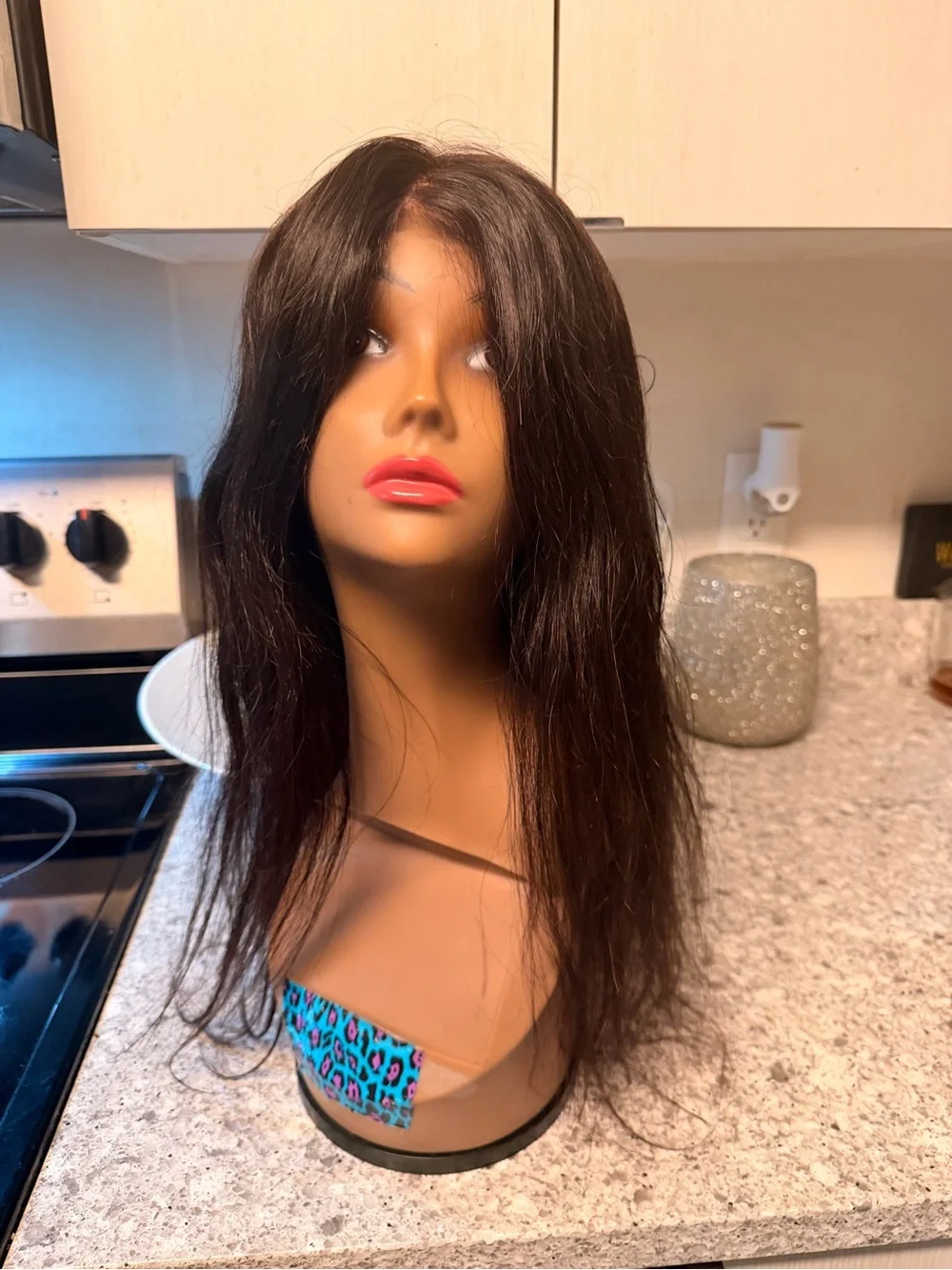 360 Full Frontal Lace Front Wig with Natural Wave - Black 20 inches